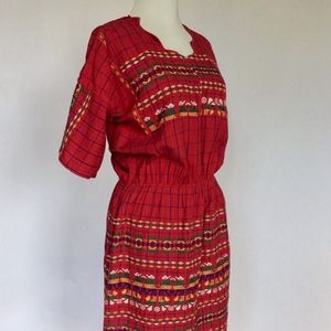 Vintage embroidered linen dress